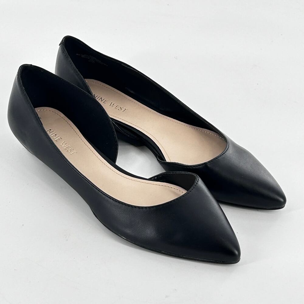 Nine West Saige D’orsay Flats 8.5 Nwot Black Point Toe Capsule